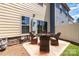 Back patio with stone accent wall and outdoor furniture at 226 Scenic View Ln, Matthews, NC 28104