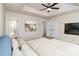 Comfortable bedroom featuring a ceiling fan, closet, and ample space for relaxation at 226 Scenic View Ln, Matthews, NC 28104