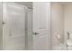 Tiled shower with glass door at 226 Scenic View Ln, Matthews, NC 28104