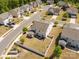 Aerial view of the home and backyard, showing the back of the home and surrounding yards at 269 Keating Place Dr, Fort Mill, SC 29708