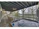 Enjoy this covered deck with a hot tub and lake views, creating a relaxing retreat at 272 Harbor Ridge Dr, Statesville, NC 28677