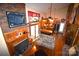 Inviting living room featuring a brick fireplace, wood accents, and cozy seating area with natural light at 5769 Birch St, Conover, NC 28613