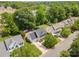 Aerial shot of a well-maintained home with a large, green lawn and mature trees in a suburban neighborhood at 618 Circle Trace Rd, Monroe, NC 28110