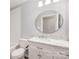 Bathroom featuring a modern vanity with a marble countertop and undermount sink at 618 Circle Trace Rd, Monroe, NC 28110