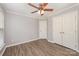 Bedroom featuring crown molding, ceiling fan and double door closet at 618 Circle Trace Rd, Monroe, NC 28110