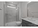 Modern bathroom featuring a glass-enclosed shower, sleek vanity, and neutral color scheme at 642 Amberjack Ln, York, SC 29745