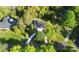 Overhead view of a house featuring a circular driveway and lush, mature trees at 680 Lakeside Dr, Rock Hill, SC 29730