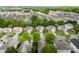Aerial shot showcases a row of charming homes with well-kept yards in a Gathering-friendly neighborhood at 12319 Cumberland Cove Dr, Charlotte, NC 28273