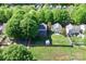 Aerial view of a home with a backyard and a small storage shed at 13206 Meadowmere Rd, Huntersville, NC 28078