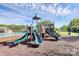 A fun playground featuring multiple slides and structures provides endless entertainment for children in the community at 17546 Westmill Ln, Charlotte, NC 28277