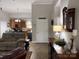 Open-concept living room showcasing dining area, kitchen, and vaulted ceilings at 227 Crystal Springs Ln, Shelby, NC 28150