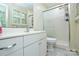 This bathroom features a walk-in shower and a large countertop sink at 2429 Sugar Mill Rd, Charlotte, NC 28210