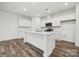 Modern kitchen featuring an island, white cabinets, stainless steel appliances and hardwood floors at 285 Bezelle Ave, York, SC 29745