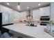 Spacious kitchen with a center island, stainless appliances, and hardwood flooring at 2890 Westshore Pl, Denver, NC 28037