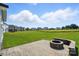 Backyard brick patio with a stone fire pit and views of the neighborhood at 3214 Mcharney Dr # 34, Harrisburg, NC 28075