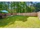 Large, fenced backyard with lush green grass and ample space for outdoor activities at 3678 Old Camden Hwy, Heath Springs, SC 29058