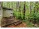 Green backyard with a covered patio and plenty of privacy from surrounding trees at 3941 Briarhill Dr, Charlotte, NC 28215