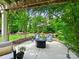 Cozy backyard patio featuring a fire pit and ample seating, perfect for outdoor entertaining and relaxation at 423 Sensibility Cir, Fort Mill, SC 29708
