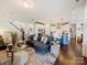 Spacious living room with hardwood floors, modern furnishings, and an open layout to the kitchen at 423 Sensibility Cir, Fort Mill, SC 29708