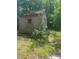 Run down shed with a small window and white door, partially obscured by greenery at 433 E Geroid St, Salisbury, NC 28144