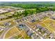 Aerial view of a neighborhood with lush green trees, well-manicured lawns, and street view at 5014 Fandango Rd, York, SC 29745