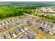 Aerial view of a neighborhood with lush green trees and well-manicured lawns with a school nearby at 5014 Fandango Rd, York, SC 29745