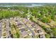 Aerial view of a neighborhood with tree-lined streets near a beautiful lake at 620 Millstream Dr, Rock Hill, SC 29732