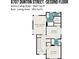 Second floor floorplan featuring two bedrooms, hall and primary bedroom with attached walk in closet and baths at 6707 Dunton St, Huntersville, NC 28078