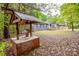 Exterior view of home, showcasing the well, the picket fence and the front yard in a wooded surrounding at 2144 Newhart Rd, Charlotte, NC 28214