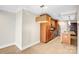 Compact kitchen with a granite-topped island, stainless appliances, and modern cabinetry maximizes the space at 222 S Caldwell St # 1510, Charlotte, NC 28202