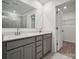 Bathroom with double vanity, quartz countertop, and large walk-in shower at 277 Bezelle Ave, York, SC 29745