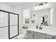 Bathroom featuring a shower, toilet, sink, and large mirror at 3081 Montreaux Valley Dr, Fort Mill, SC 29707