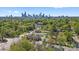 Expansive aerial view of tree lined residential area with the Charlotte skyline in the background at 415 French St, Charlotte, NC 28216