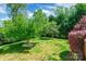 Expansive backyard featuring a well-manicured lawn and mature trees, offering ample space for recreation and enjoyment at 4333 Sawmill Trace Dr, Charlotte, NC 28213