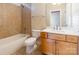 Bathroom with a shower/tub combination and a wood vanity at 4333 Sawmill Trace Dr, Charlotte, NC 28213