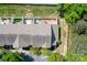 Aerial view of townhome community showing roof lines, patios and landscaping at 643 Brickdust Ct, Fort Mill, SC 29708