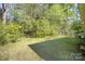 Green backyard with a grassy lawn surrounded by mature trees offers privacy at 700 Fine Wright Ave, York, SC 29745