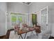 Stylish home office with ample natural light, french doors, comfortable seating, and sophisticated decor for a productive workspace at 911 Naples Dr, Davidson, NC 28036