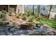 The outdoor fire pit area features a stone fire pit and seating at 1158 Waterford Dr, Hickory, NC 28602