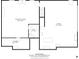 Floor plan displays basement layout with a rec room, garage and storage areas at 1158 Waterford Dr, Hickory, NC 28602