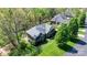 Aerial view of home with manicured lawn and beautiful landscaping at 1158 Waterford Dr, Hickory, NC 28602