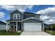 Charming two-story home featuring a two-car garage, blue siding, and manicured lawn at 1240 Morehead Dr, Salisbury, NC 28144