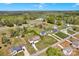 An expansive aerial view features houses with well-kept lawns in a lush, green neighborhood with mature trees at 126 Top Flite Dr, Statesville, NC 28677