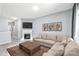 Inviting living room with fireplace, large sofa, and stylish decor at 2059 Lennox Square Rd, Charlotte, NC 28210