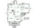 First-floor layout features a kitchen, dining, living area, den, two bedrooms, covered porch, and dimensions for each room at 211 Hershel Lackey Rd, Lincolnton, NC 28092