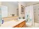 Bathroom featuring tiled floors, and a shower with a curtain at 4925 Pageland Hwy, Monroe, NC 28112