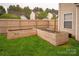 Backyard with raised garden beds framed by a wooden fence at 8604 Cedardale Ridge Ct, Charlotte, NC 28269