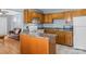 Functional kitchen with wooden cabinets, laminate countertops, and essential appliances at 1068 14Th Nw Ave, Hickory, NC 28601