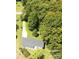 An elevated view of the house and surroundings showing tree coverage at 1277 Rainbow Cir, Catawba, SC 29704