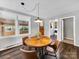 Cozy dining room with modern table and chairs, windows offering natural light, and hardwood flooring at 1277 Rainbow Cir, Catawba, SC 29704
